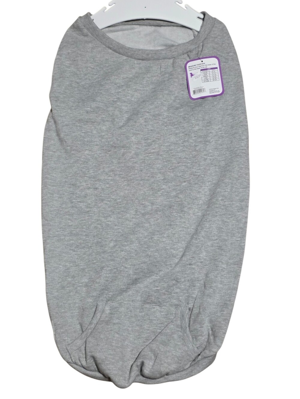 Fashion Pet NWT Gray Dog Sweatshirt W/Kangroo Pocket Pouch Size XXL 29-34"